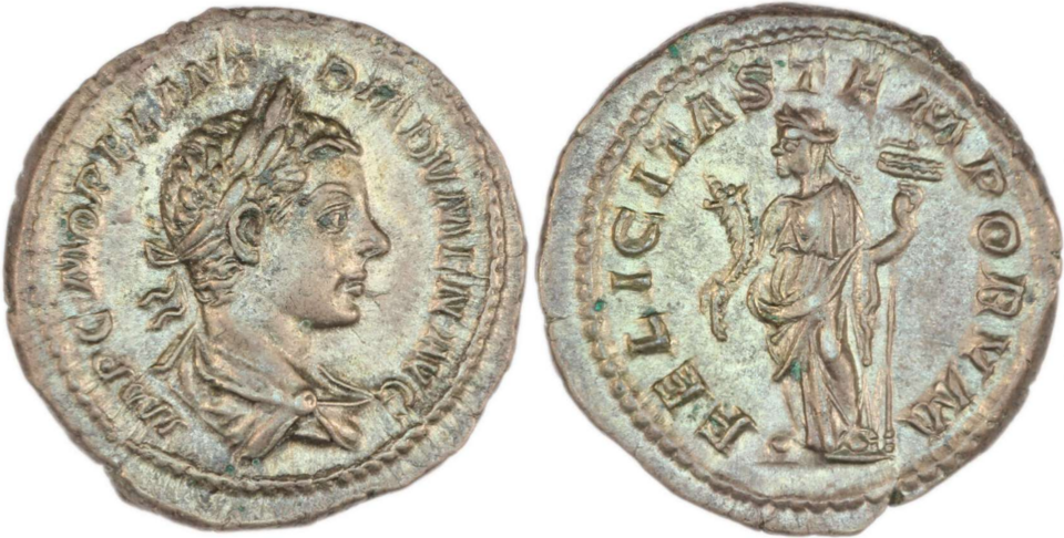 Cómo identificar una moneda romana: guía completa para coleccionistas Denario romano del emperador Diadumeniano (218 d.C.), moneda de plata con busto imperial del período romano