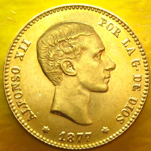 25 Pesetas 1877 Obverse