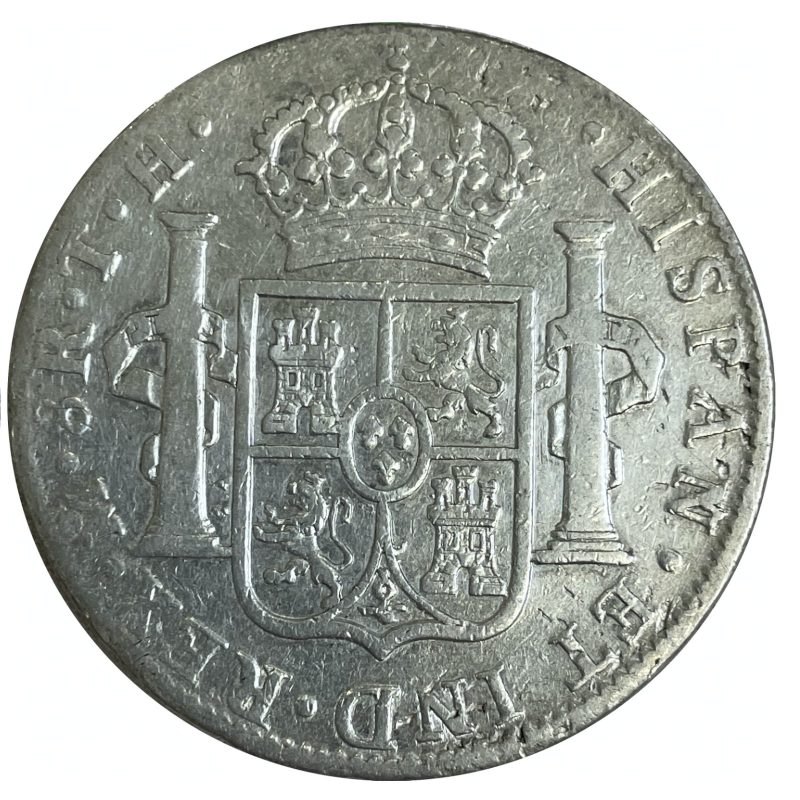 Reverso de un 8 reales de Carlos IV de 1806, ceca de México