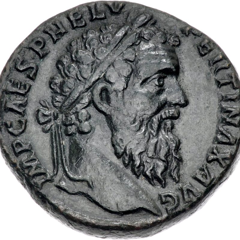 Anverso de un sestercio de Pértinax