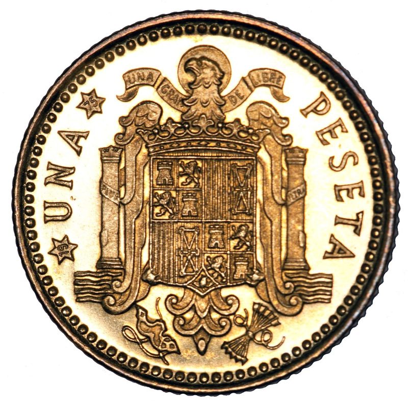 1 peseta de 1966, Francisco Franco, estrella 75, reverso