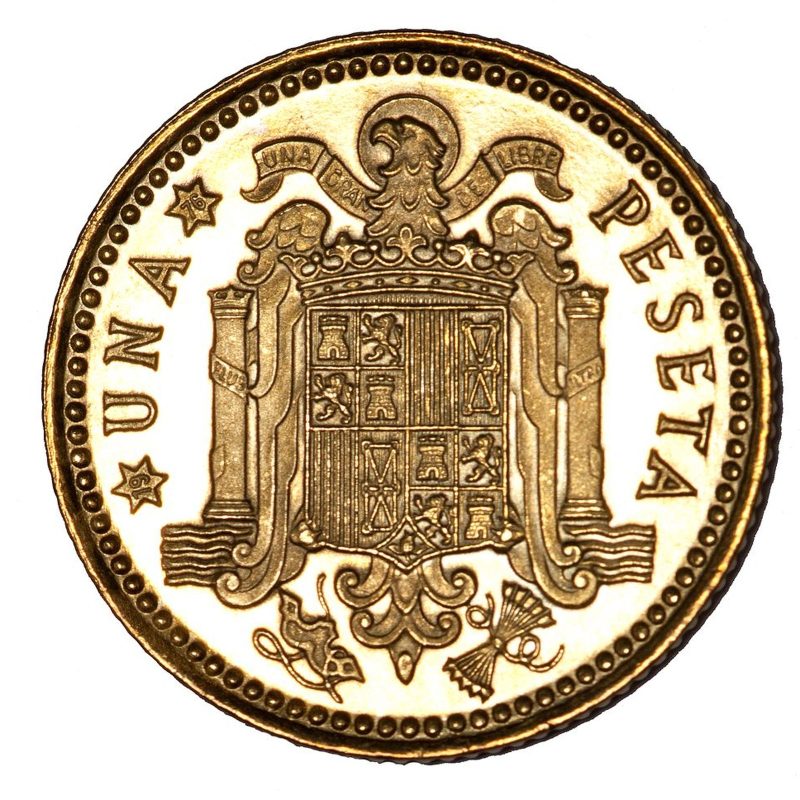 1 peseta de 1975, Juan Carlos I, estrella 76, reverso