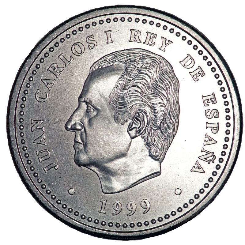 2000 pesetas de plata de 1999, Juan Carlos I, Xacobeo, anverso