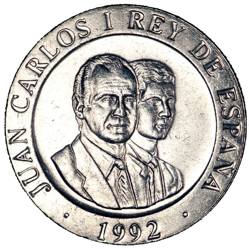 200 pesetas de 1992, Juan Carlos I, Oso y el Madroño, Madrid capital europea de la cultura, anverso