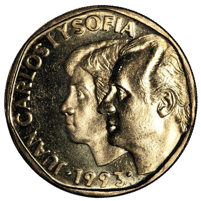 500 pesetas de 1993, Juan Carlos I y Sofía, imagen latente, anverso