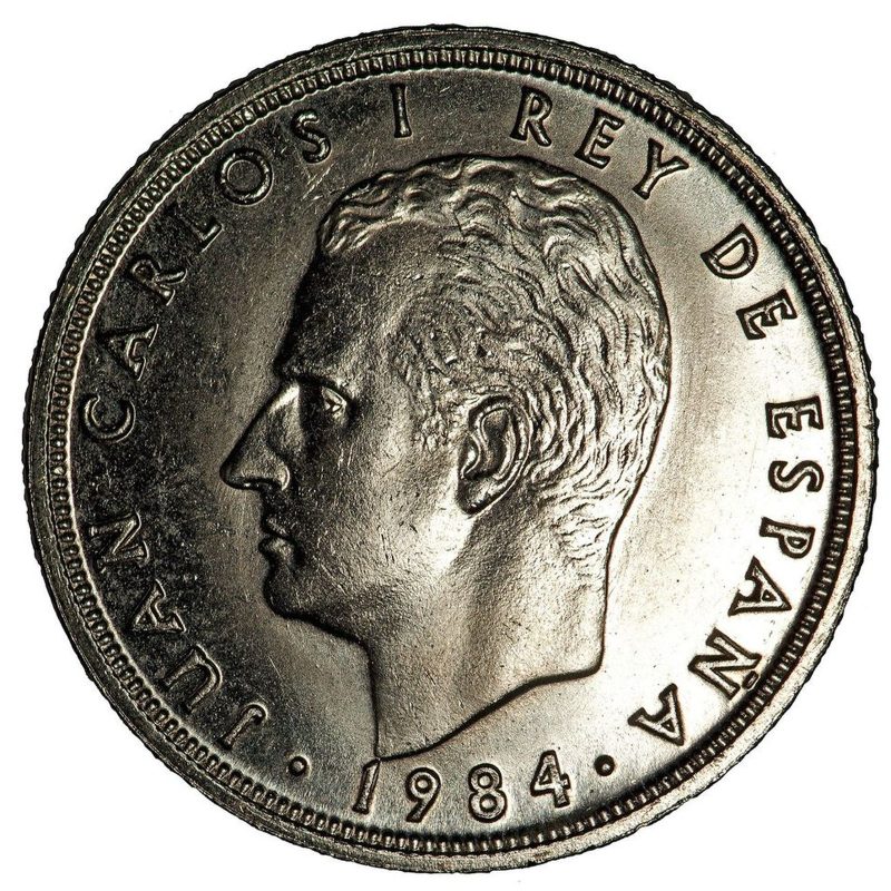 50 pesetas de 1984, Juan Carlos I, tirada corta, anverso